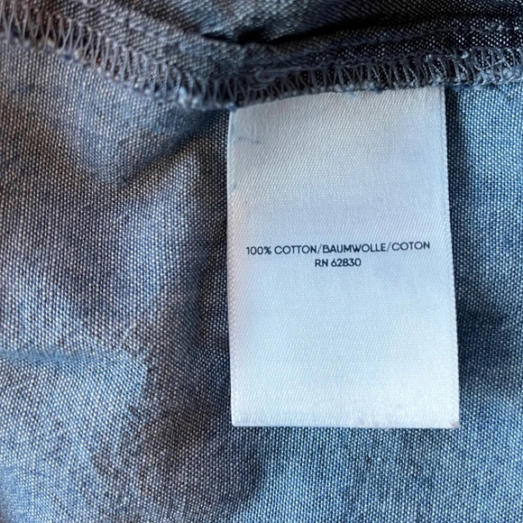 Lands End Denim Shirt Dress, Contrasting Pocket/Sleeves Side Hidden Pockets, M - Picture 5 of 10